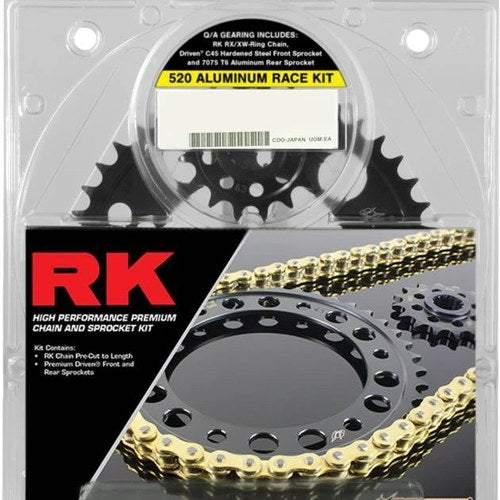 RK 520 Xre Aluminum Race Chain & Sprocket Kit Black/Gold Triumph Daytona