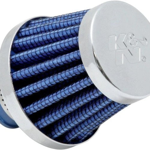 K&N Crankcase Vent Filter with Chrome Top 62-1600BL 2" x 1.75" Blue