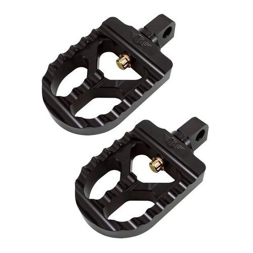 Joker Machine Adj. Footpegs Serrated Short Black #08-57-1 For Harley-Davidson