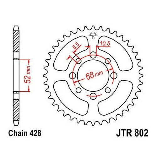 JT Steel Rear Sprocket 428 50T #JTR802.50 for Suzuki RM80 1980-1981