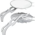DS Flame Oval Mirrors Chrome