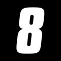 Factory Effex 4" Factory Number #8 White 3-Pack