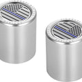 Figurati Designs Short/Fat Docking Hardware Covers US Flag Blue Line Polished