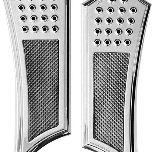 Accutronix Knurled/Drilled Instigator Driver Floorboards Chrome #FBF01-KDIC