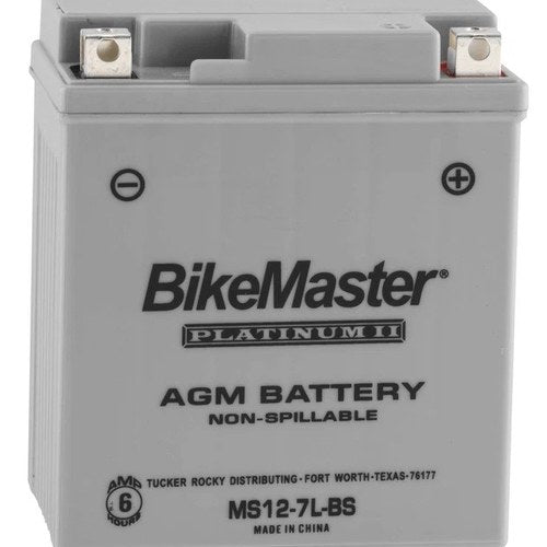 BikeMaster Agm Platinum II Battery #MS12-7L-BS fits Kawasaki/Suzuki/Honda/Yamaha