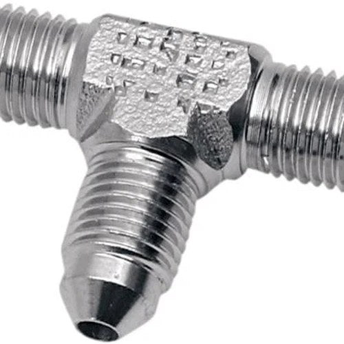 DS AN-3 Male Brake Line Tee Chrome