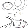 Burly Handlebar Cable/Line Kit for 16" Hangers w/o ABS Stainless #B30-1156