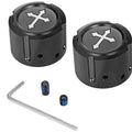 Figurati Designs Front Axle Nut Covers Cross Black #FD41-FAC-BK Harley Davidson