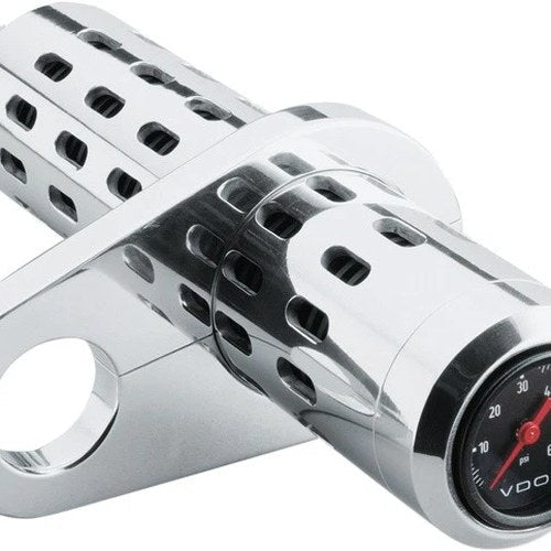 Pro-One Oil Cooler with Temperature Gauge/Universal Clamp 1" to 1-1/4" Chrome