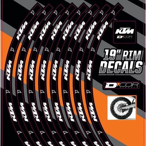 Dcor Branded Rim Decal Set KTM 19" Rear #40-80-203 KTM