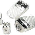 SlyFox Driver Footpegs With Insert Silver #SF-904-01-2 Harley Davidson Softail