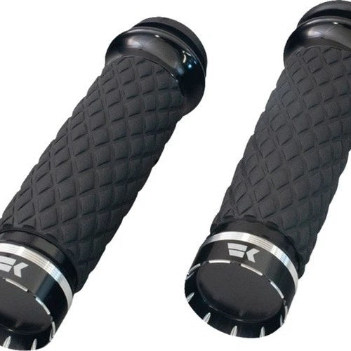 Khrome Werks Custom Contour Tracer Diamond Grips Black #500320 Harley Davidson
