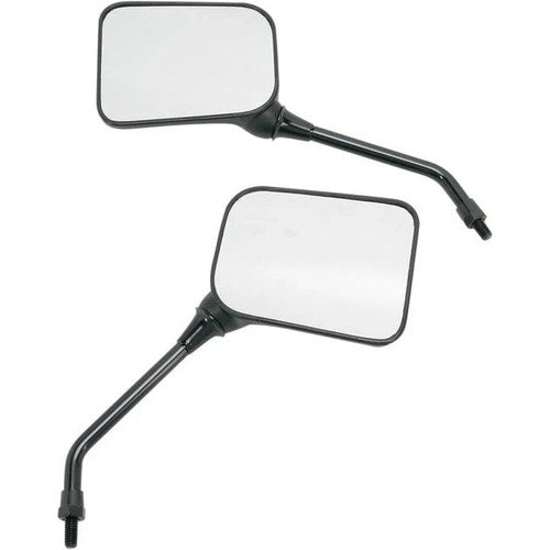Emgo Universal Mirror Set Rectangular 8mm Matte Black