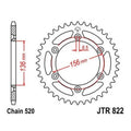 JT Steel Rear Sprocket 520 49T #JTR822.49 for Suzuki/Beta DR250S/RM400/300 RR 2T