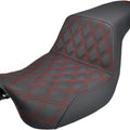 Saddlemen Step-Up LS Seat F. Lattice Red Stitch Black Harley Davidson Dyna
