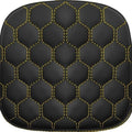 Saddlemen Honeycomb Gravestone Sissy Bar Pad Gold Stitch 7.5" W x 7.5" H