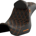 Saddlemen Sdc Performance Gripper Seat With Backrest Orange Stitch #284853