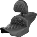 Saddlemen RoadSofa LS/CF Seat With Backrest Gray Stitch #285014 Harley Davidson