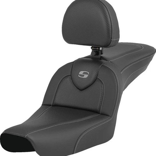 Saddlemen RoadSofa CF Seat With Backrest #284922 Harley Davidson Dyna 2004-2005