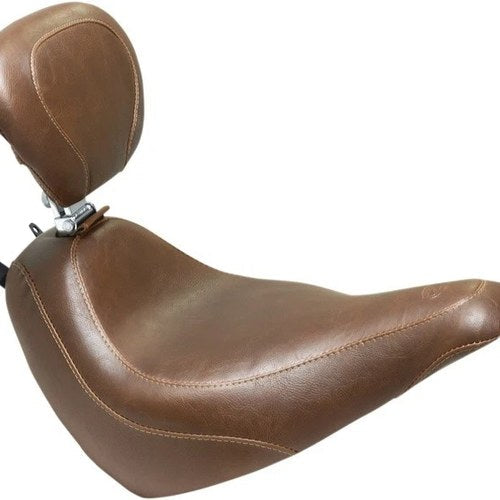 Mustang Wide Tripper Solo Seat With Backrest Vintage Stitch Brown #83001
