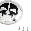 Drag Specialties Split Skull Points Cover 5-Hole Chrome/Black Harley Davidson