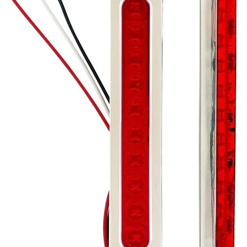 Accutronix Oval LED Saddlebag Lights Chrome/Red
