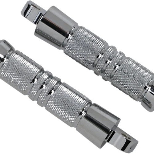 Accutronix Chrome Footpegs Knurled Male Mount 5-1/4in. RP111-KGC Harley Davidson