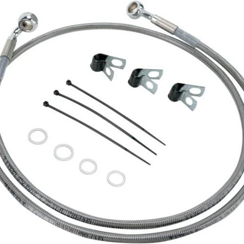DS Braided Brake Line Kit Front +4" Harley Davidson Heritage Softail/FatBoy