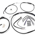 Burly Handlebar Cable/Line Kit for 12" Jail Bar w/o ABS Black #B30-1200