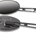Emgo Billet Mirror Set Oval Short Stem Chrome Universal