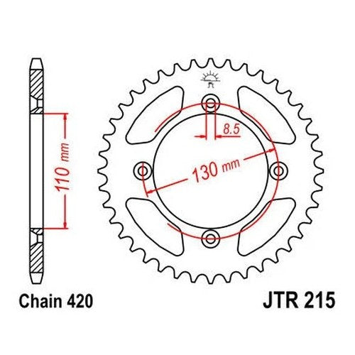 JT Steel Rear Sprocket 420 56T #JTR215.56 Honda CRF150R Expert/CR85RB Expert