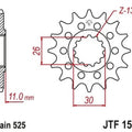 JT Front Sprocket 525 15T #JTF1591.15 for Yamaha FZ-09/FJ-09