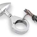 Biker's Choice Mini LED Turn Signals With Clamp Dual Circuit 41mm Chrome Amber