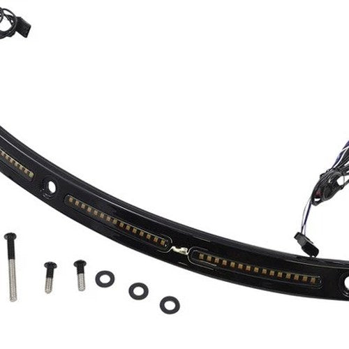 Custom Dyn. Windshield Trim w/ LED Turn Signals Black Non-Sequential CD-WT2-14-B