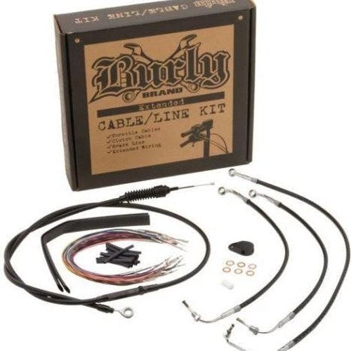 Burly Cable/Brake Line Kit for 15" Ape Hangers Black #B30-1114 Harley Davidson