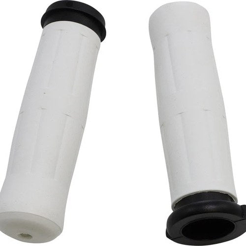 Avon Grips Old School Rubber Grips White #OLD-69-WHITE-FL Harley Davidson