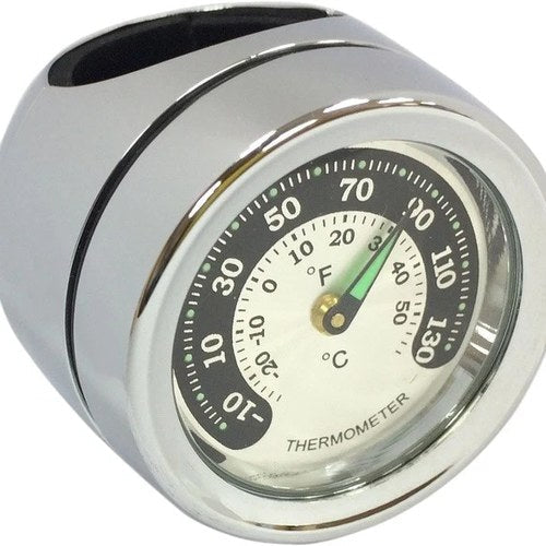 Drag Specialties Handlebar Thermometer Chrome 1" Mount