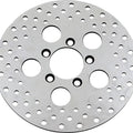 DS Polished Stainless Drilled Brake Rotor Front Harley Davidson 139484