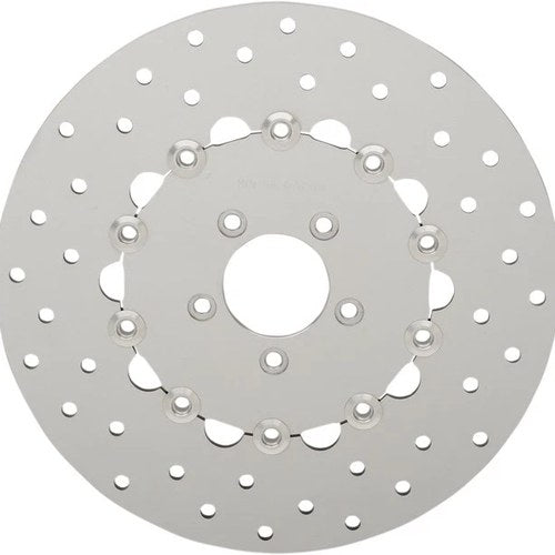 Drag Specialties Polished Stainless Steel Drilled Brake Rotor Front #1125415