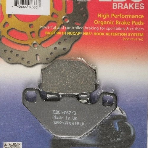 Ebc Organic Brake Pads Rear #FA67/3 fits Kawasaki Ninja 500R 1994-2009
