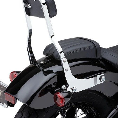 Cobra Detachable Short Square Passenger Backrest Chrome 602-2049 Harley Davidson