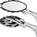 HardDrive Flame Mirror Set w/ Flame Stem Black Chrome #18-397 Harley Davidson