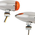 HardDrive LED Bullet Marker Light Chrome Amber Lens