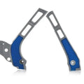 Acerbis X-Grip Frame Guards Silver/Blue 2464741404 for Yamaha YZ125/YZ250/YZ250X