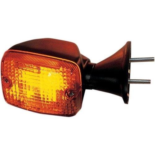 K&S DOT Turn Signal Assembly D/F Front Black Amber #25-2075 for Kawasaki