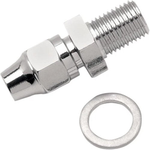 DS 3/8"-24 Male Npt Brake Fitting Straight Chrome