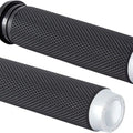 Rough Crafts Knurled Grips Chrome #RC-500-003 Harley Davidson