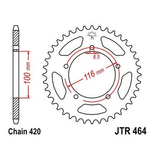 JT Steel Rear Sprocket 420 48T fits Kawasaki KDX80 1984-1988