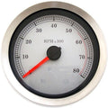 Drag Specialties 4" Electronic Tachometer White Face #200929 Harley Davidson