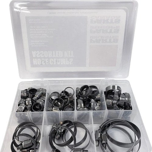 Parts Unlimited Embossed Hose Clamp Assorted 60-Piece Kit